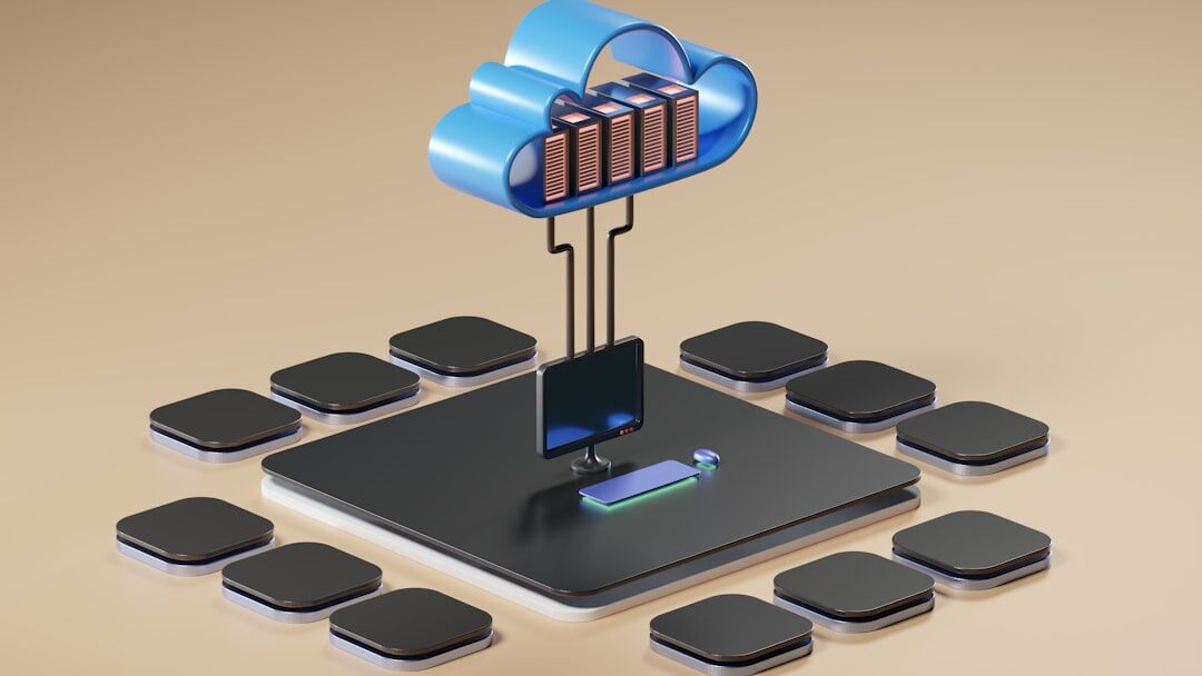 Cloud computing concept with server infrastructure