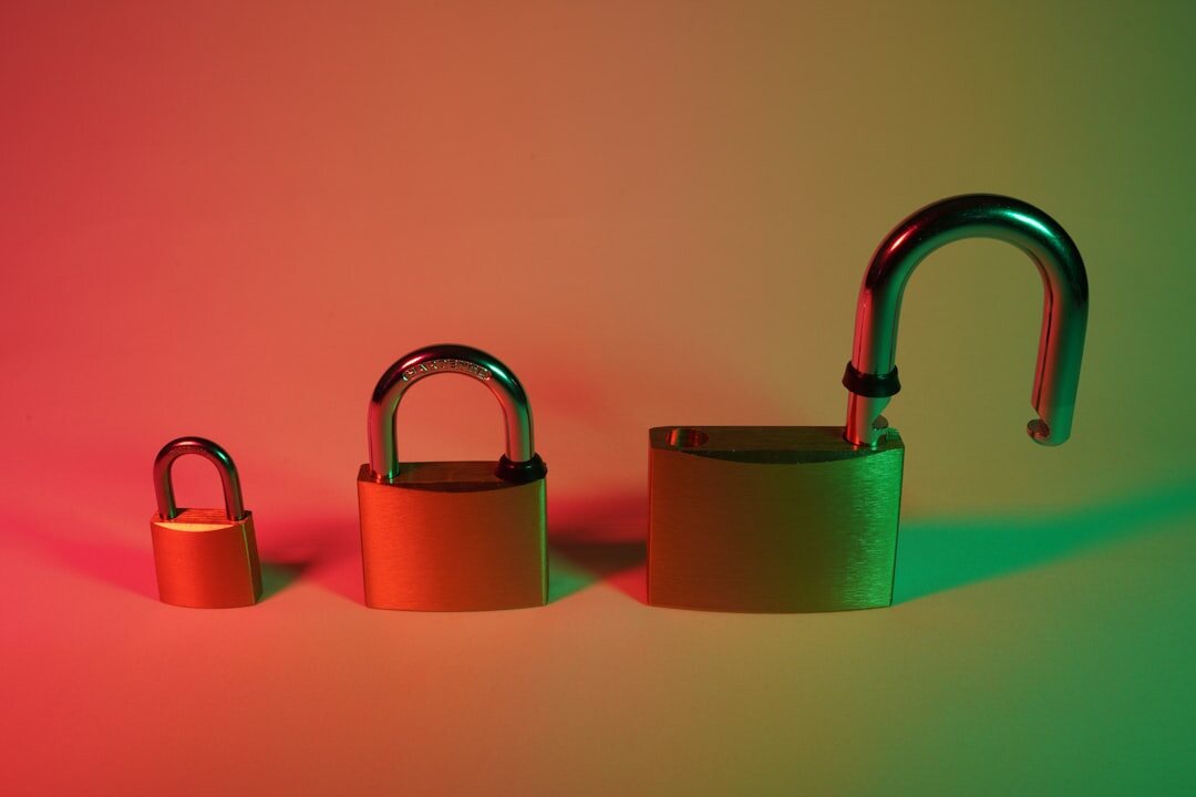Cybersecurity concept with digital lock and code