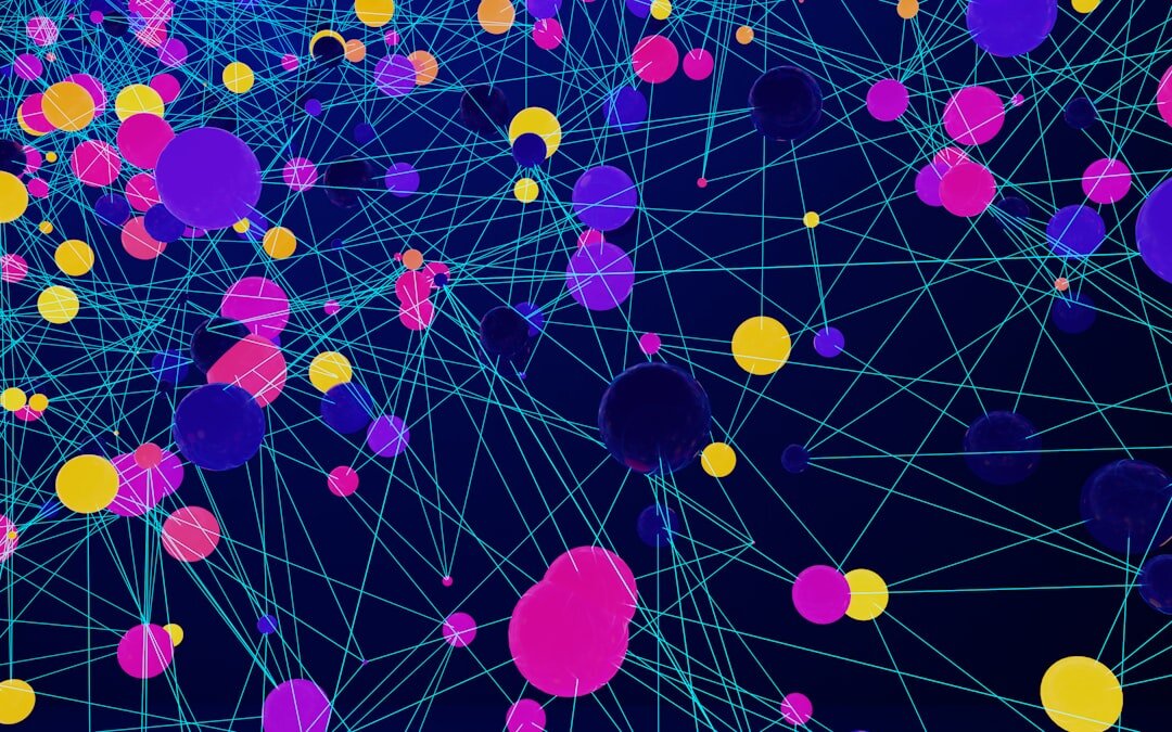 Artificial intelligence concept with glowing neural network